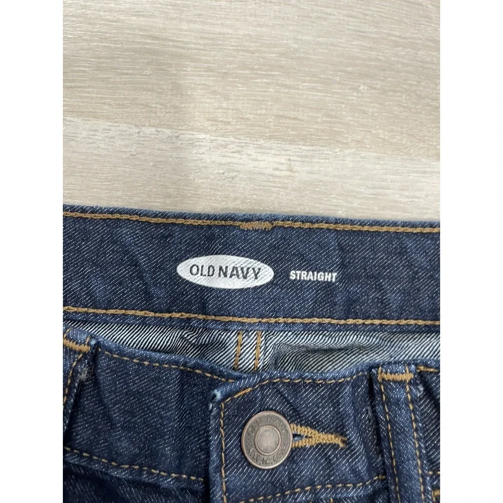 Old Navy Boys Jeans Sz 16 (28x30) Straight Leg Blue Denim Adjustable Waist Pants